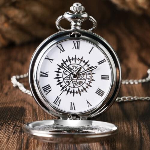 Hot Anime Black Butler Kuroshitsuji Style Pocket Watch Sebastian Ciel Silver Hollow Flower Women Men Neckalce Chian Xmas Gifts