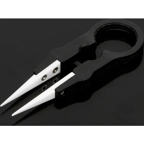 OOTDTY Multifunctional Steam Vaper Ceramic Insulation Head Tweezers Forceps Black