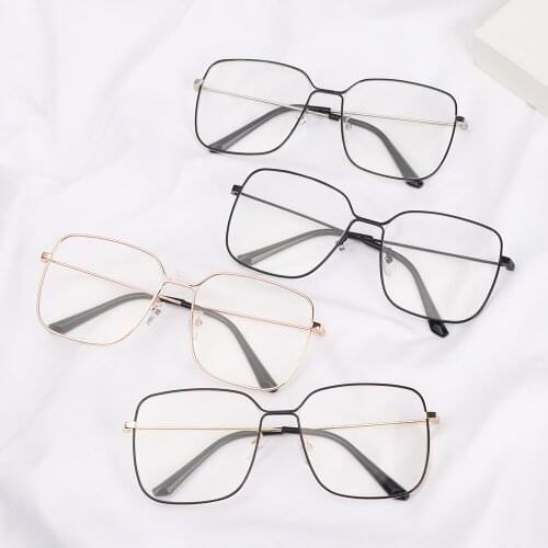 Unisex Fashion Flat Mirror Eyewear Ultralight Optical Spectacle Eyeglasses Metal Frame Resin Lens Glasses