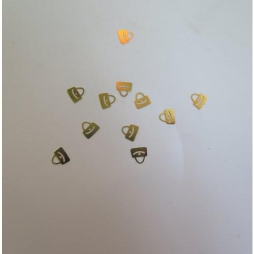 MS417 100pcs Gold Cute Bag Metal Sticker Nail Art Metal Sticker Nail Art Decoration Non-adhesive Sticker