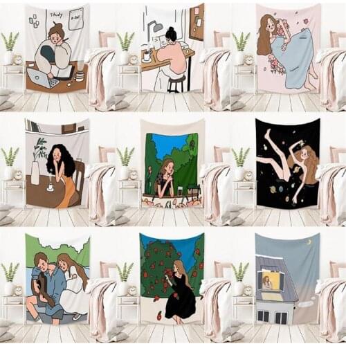 INS style wall hanging printing tapestry yoga mat beach towel picnic blanket rug home bedroom art wall decor for wedding party