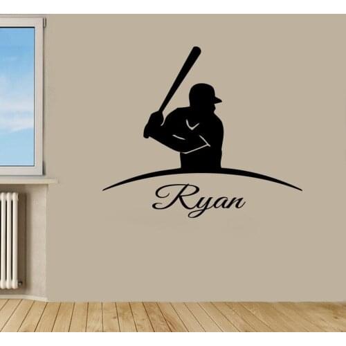 Name Baseball Sticker Car Decal Sports Posters Home Decoration Vinyl Wall Decals Decor Mural Baseball Wall Decal