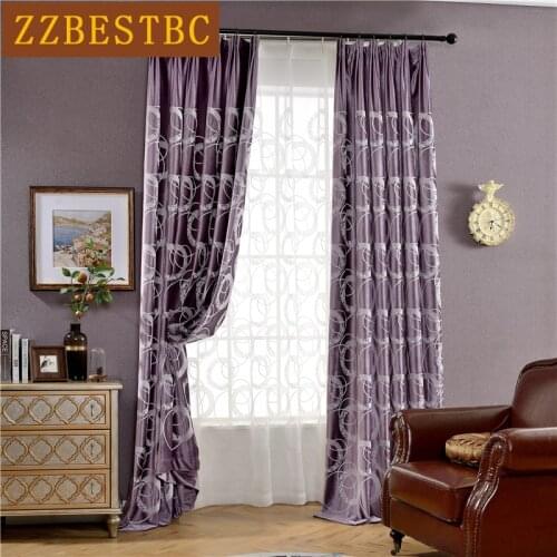 ZZBESTBC European Style Luxury Velvet Embroidered Curtains For Living Room Purple Green Exquisite Custom Bedroom Kitchen Curtain