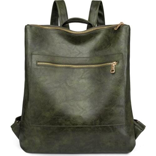 Woman Solid Pu Leather Fashion Backpacks Bag 2021 Ladies Travel Casual Anti Theft Student Book School Backpack Bags