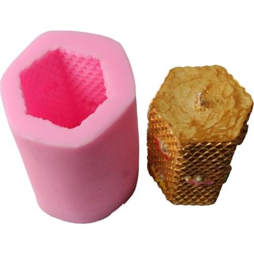 DIY Hexagon Honeycomb Shaped Silicone Mold 3d Candle Fondant Cake Mould Pudding Mould Salt Carving Mould Decoration Tool