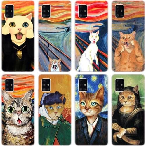 Funny Cat Dog Art Aesthetics Case for Samsung Galaxy A40 A41 A42 A50 S A51 A52 A70E A71 A72 A80 A82 A90 Quantum 2 Silicone Cover