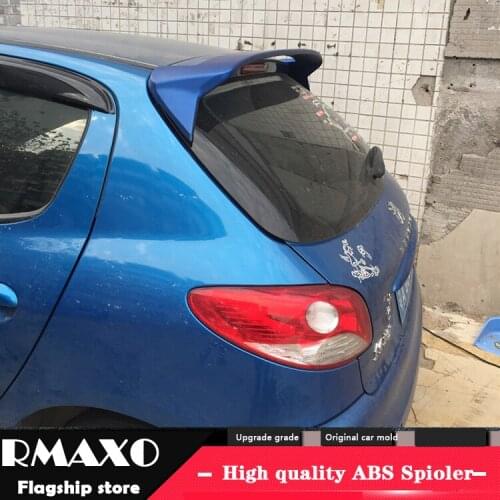 For Peugeot 207 Hatchback Spoiler 06-13 Peugeot 207 High Quality ABS Material Car Rear Wing Primer Color Rear Spoiler