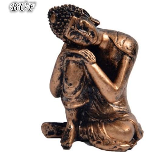 BUF Resin Sleeping Buddha Statue Crafts Ornaments Home Decoration Indian God Sculpture Zen Home Decor Accessories