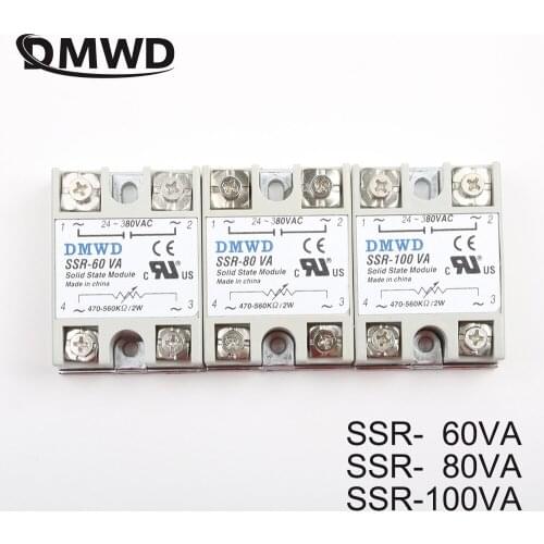 Solid State Relay SSR-60VA SSR-80VA SSR-100VA 60A 80A 100A Relais Regulator 24-380V AC Output SSR 60VA 80VA 100VA