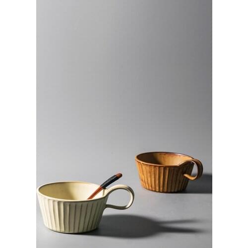 Japanese Pottery Coffee Cup Milk Breakfast Cups кружка для чая большая Retro Handmade Mugs and saucer set ceramic mug