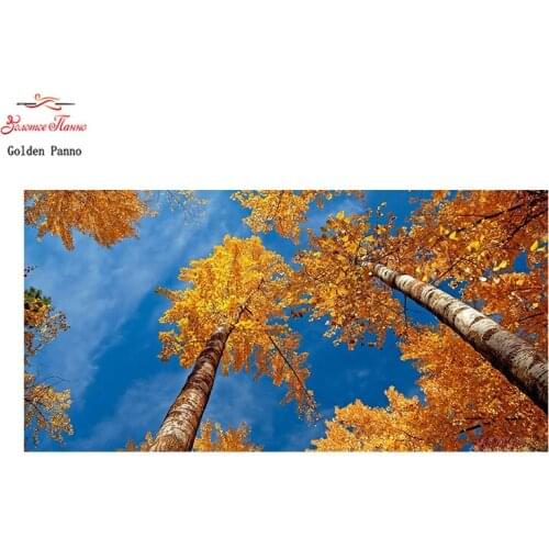 Golden Panno diamond painting Diamond embroidery full square 5d diy mosaic sale,landscape nature tree,picture by rhinestones