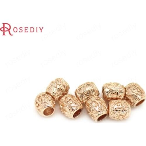 10PCS 5.5x5MM 24K Champagne Gold Color Plated Brass Oval Spacer Beads Bracelet Beads High Quality Diy Jewelry Accessories