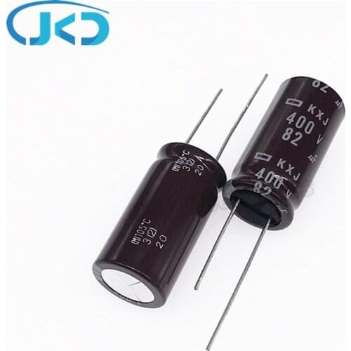 10pcs/Lot 82UF 400V Japan NCC KXJ Series 18*25mm Low ESR Long Life 400V82UF Aluminum Electrolytic Capacitor NIPPON CHEMI-CON