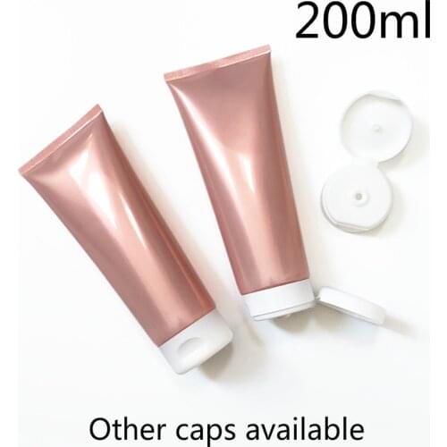 10pcs Empty 200ml Makeup Lotion Cream Container Refillable Pink Plastic Squeeze Bottle 200g Cosmetic Shampoo Soft Tube 7oz
