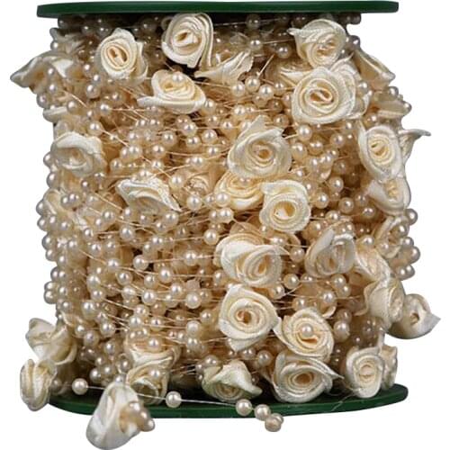 5 Meters Fishing Line Artificial Pearls flower Beads Chain Garland Flowers Wedding Party Decoration decoration mariageSupply