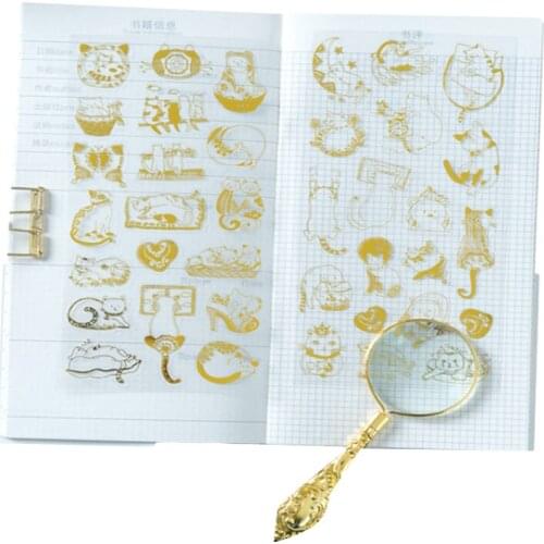 6pcs/lot Cute Bronzing love flower Decoration Stickers DIY Diary Scarpbooking Label Sticker