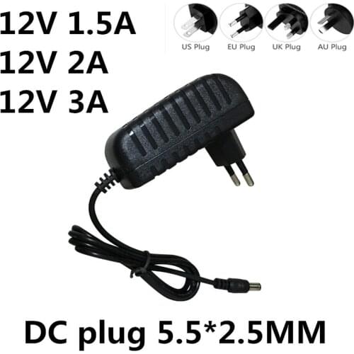 1PC AC 100-240V DC 12V 1.5A 2A 3A Converter power Adapter Charger Power Supply 12 V Volt for LED light strips EVD CCTV