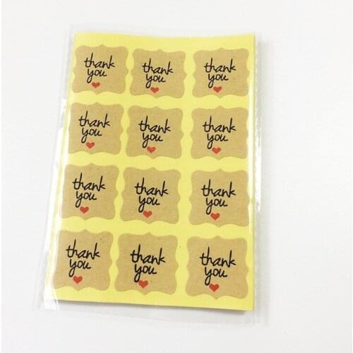 Free shipping 1200pcs Octagonal thank you cowhide red heart sealing sticker Stationery Seal Labels DIY Gifts Stickers