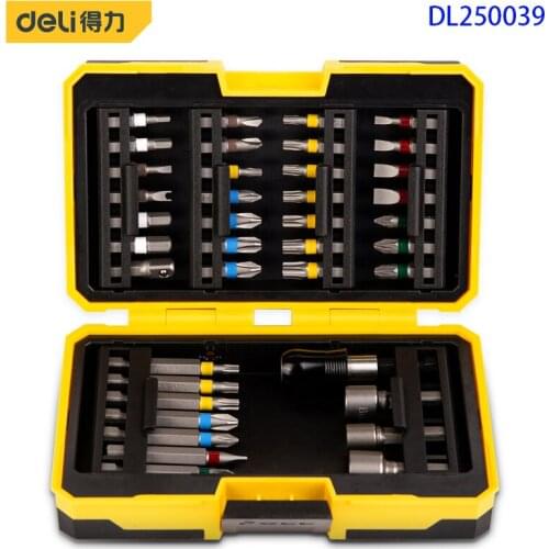 Deli DL250039 Set Of 39 Screwdriver Center Hole Pattern, Y Type, Hexagon, Pozidriv,Heads Flat And PhillipsScrewdriver Sit
