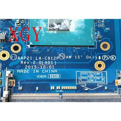 FOR Dell FOR Alienware 17 R3 Laptop Motherboard I7-6820HQ CPU GTX980M GPU CN-0YRFN8 0YRFN8 YRFN8 LA-C912P 100% working well