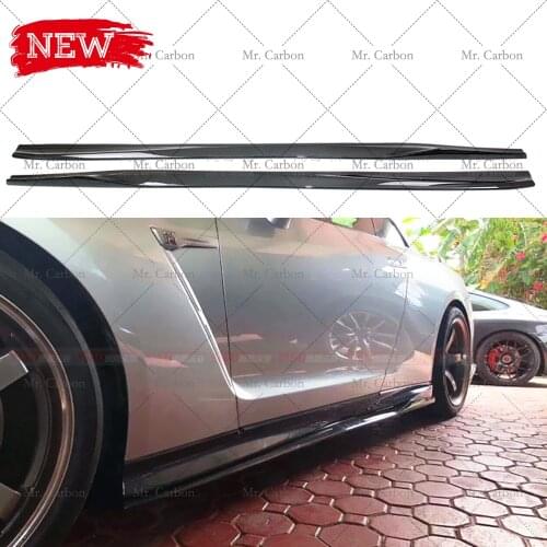 FOR R35 GTR MY17 VARIS STYLE CARBON FIBER GLASS SIDE SKIRT BOTTOM BOARD TRIM BODY KIT FOR GT-R R35 2017 FRP SIDE SKIRT EXTENSION