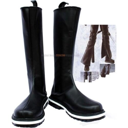FF7 KADAJ Cosplay Shoes Final Fantasy VII KADAJ Cosplay Boots Black Shoes Custom Made