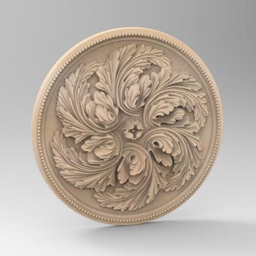 Round flower panel 3D model for cnc 3D carved figure sculpture machine in STL file 3D furniture decoration Decor