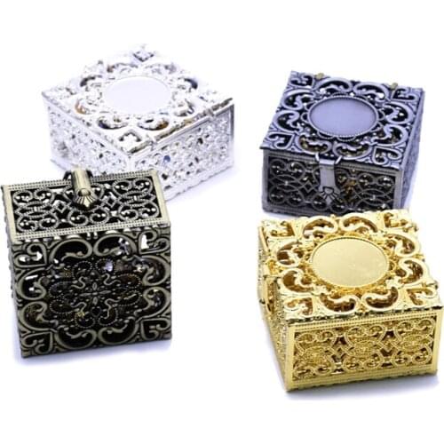 Rosary Beads Box Necklace Metal Christian Catholic Religious Jewelry Storage Case Organizer Box