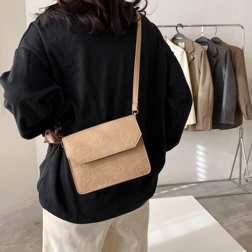 Fashion Exquisite Shopping Bag Cartoon Print Designer PU Shoulder Bag Women Youth Ladies Simple Versatile Bag