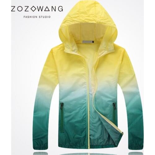 Zozwang Unisex Fashion Slim Coat UV rainbow Sunscreen Clothing Plus Size Long Sleeved Casual Jacket Women Basic Coats