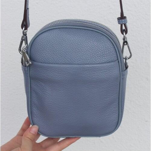 Fashion Crossbody Bags Women Small Genuine Leather Shoulder Messenger Bag For Girls White Phone Purse Bolsas Zipper Mini Female