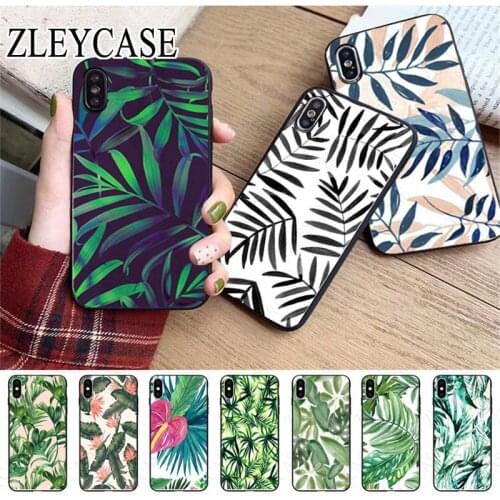Green plant leaves Soft Shell Phone Cover For iphone x xs xr xsmax 11 12pro max 5s SE 2020 6splus 7 8plus 12mini Coque Shell