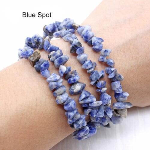 Natural Stone Blue Spot Jasoers Crystal Irregular Gravel Chips Beads For Making Jewelry Accessories Bracelet Necklace DIY