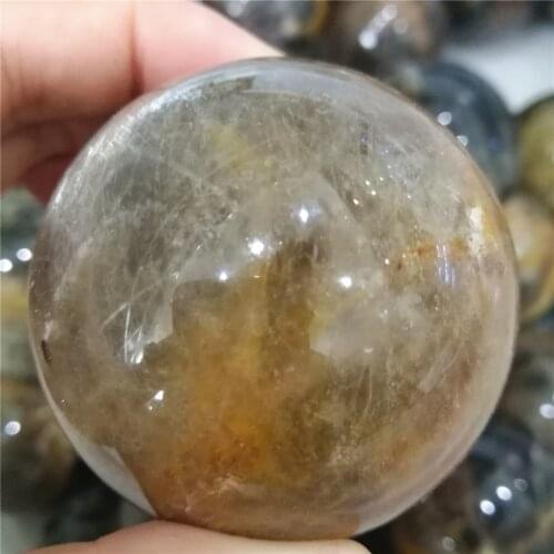 Natural Grey Moonstone Quartz Hand Carved Crystal Sphere Quartz Healing Stones Ball For Home DIY Decorations 54-58mm