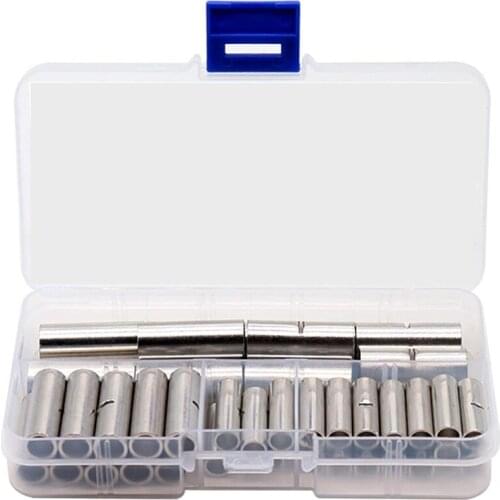 LBER Non-Insulated Butt Connectors AWG 4, 6, 8 Copper Crimping Ferrules, Used in Cars, Wire Seamless Butt Connectors