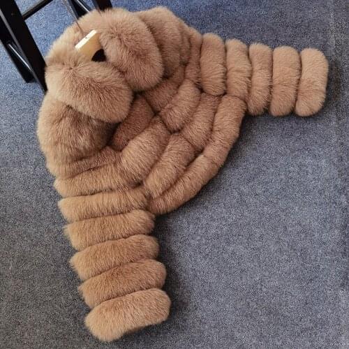 New winter coat ladies parka coat real fur coat natural collar child fur collar wool coat real fox fur coat jacket streetwear