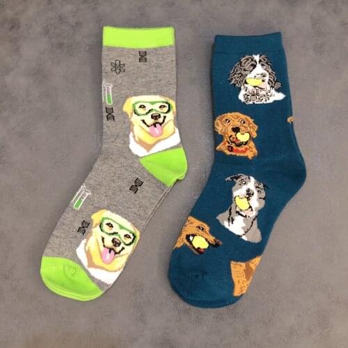 Couple Adult Crew Cotton Socks Dog Paws Claws Pet Street Fashion Womens Crew Funny Golden Retriever Human Fun Cute Puppy Paw