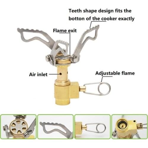 Portable 3000W Copper Metal Gas Stove Lightweight Mini Furnace Cooker Burners for Backpacking Camping Outdoor Stoves