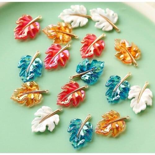 Stunning Retro Color Maple Leaf Pendant DIY Handmade Jewelry Accessories Homemade Earrings Necklace Material