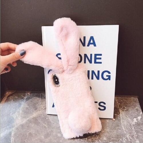 Applicable iphone11proMax plush mobile phone shell apple plush rabbit cute cartoon hand warmer