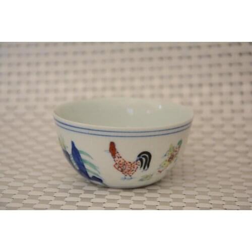 Rare Ming Dynasty(ChengHua) porcelain cup,Chick,DouCai, best collection & adornment, Free shipping