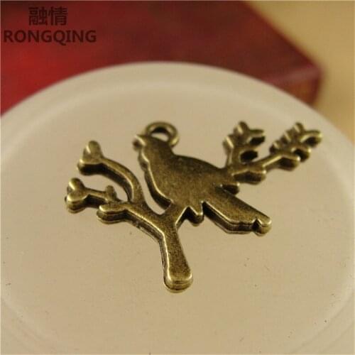 RONGQING 100pcs/pack DIY charm for making jewelry accessories 2019 Bird animals charm