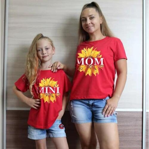 Family Matching Clothes Boys Mother And Daughter Matching Clothes Printed T-Shirt Family Look Tops Blouse