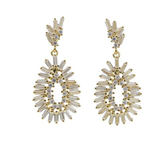 Waterdrop Round Geometric Chain Dangle Earrings for Women Silver Gold Color Female Fashion Jewelry Orecchini Korean Fashion