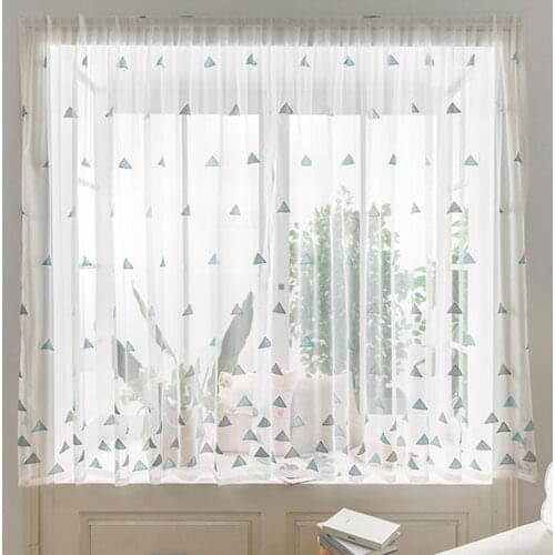 TPS Embroidered Sheer Curtains for the Room Tulle Bedroom Curtains for Living Room Finished Window Treatment Panels Blinds