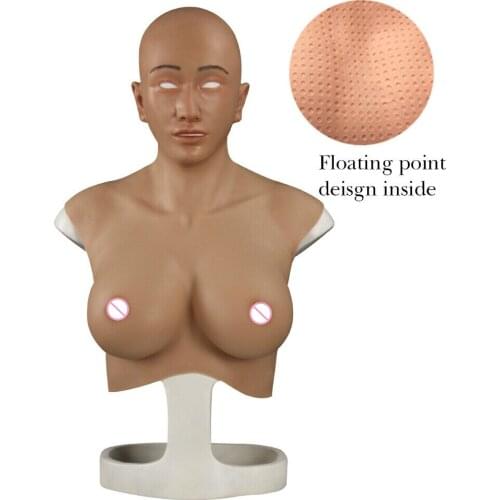 Silicone Headgear Mask Cosplay Props Angel Face Movie Props with D Cup Breast Shape Cross-dressers High Quality