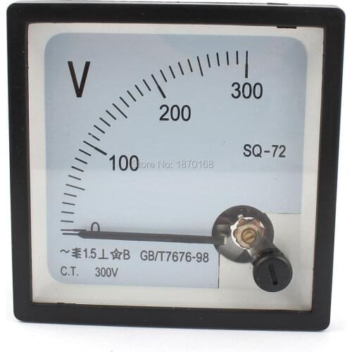 SQ-72 300V Class 1.5 AC 0-300V Analog Square Voltmeter Panel Volt Meter