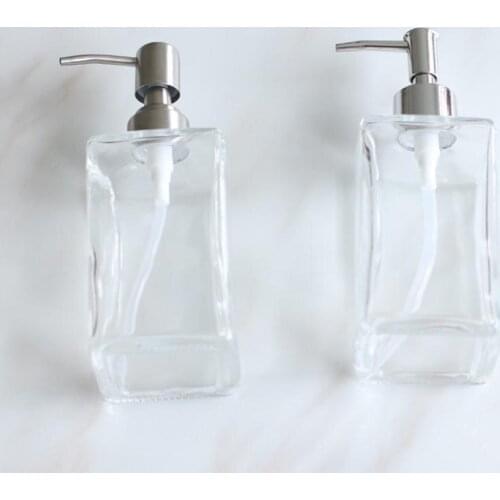 Glass Shampoo Dispenser Stainless Steel Pump Liquid Soap Essential Oils Lotions Bottle STTA889