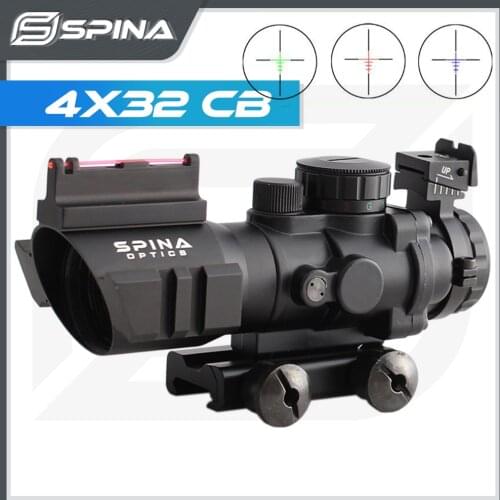 Acog 4x32 Red Dot Riflescope Reflex Tactical Optics Sight Scope RGB Reticle With 20mm Rail For Airsoft Guns Hunting Riflescope
