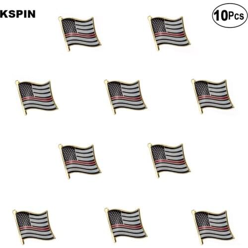 Thin Red Line 1 Flag Lapel Pin Flag badge Brooch Pins Badges 10Pcs a Lot